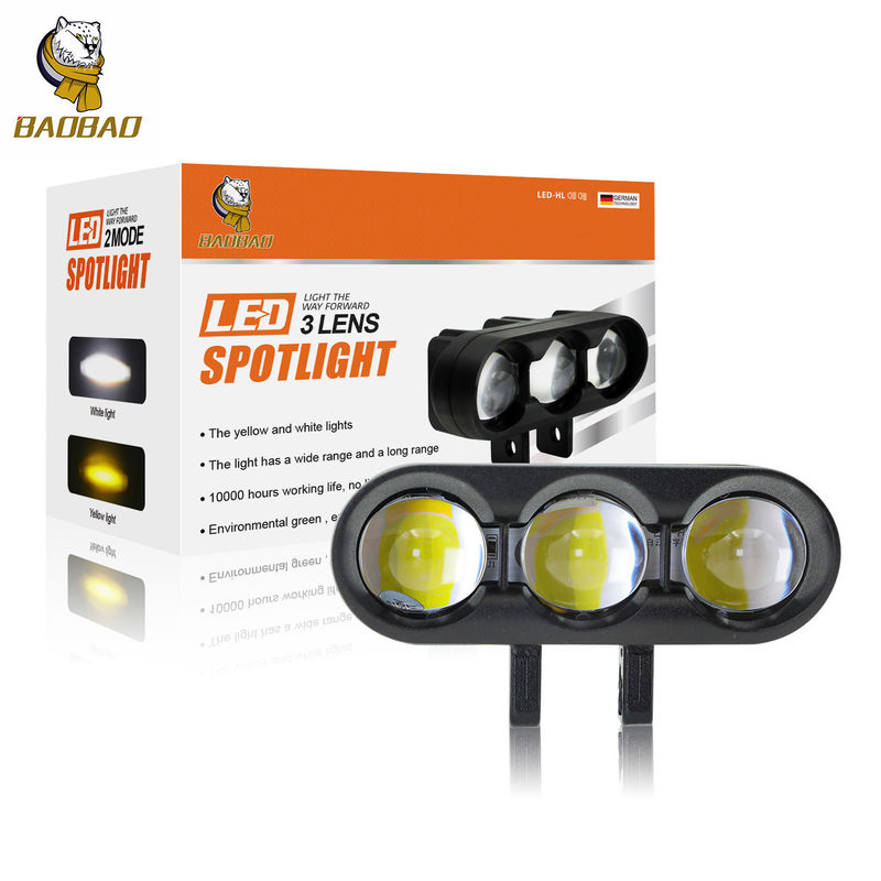 Motorbike Yellow White Color Projector LED Light Upgrade Spotlight