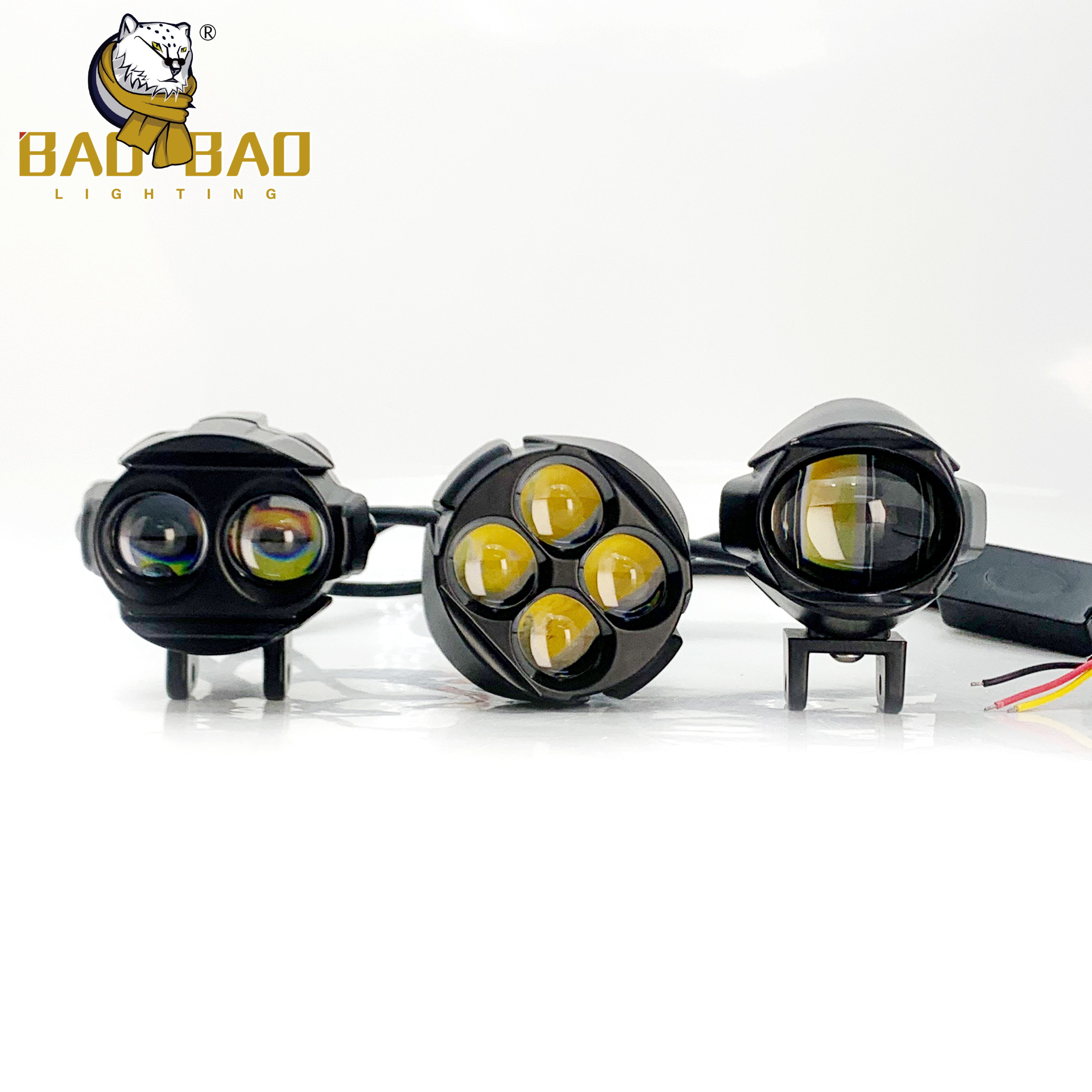 High Power White Yellow Dual Color Iron Mini Driving Fog Lights