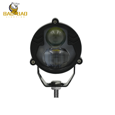 2 Beam White Yellow Flash 80V Motorcycle Universal LED Spotlight