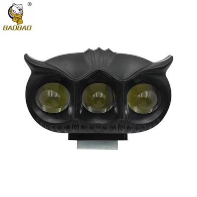 3 LED Owl Style Black Aluminum Casing Motorcycle LED HeadLight Spot Lamp