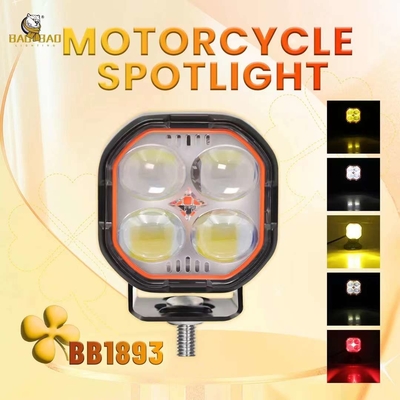 4 LED White Red Yellow Projector Spotlight LED Light For Motorcycle For Car