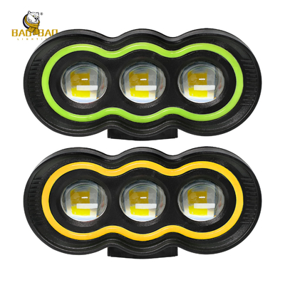 Plastic Green Yellow 3 LED Motorcycle Headlight LED Accessory Lights Motorcycle