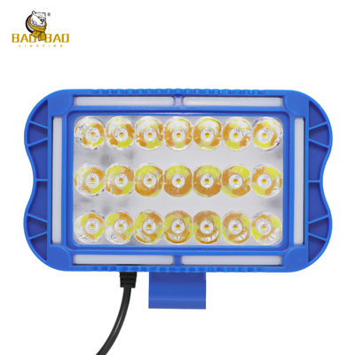 21 LED White Yellow Flash Aluminum Blue Casing Motorcycle Headlight