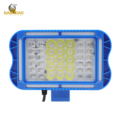 42 LED Red Blue White Yellow Flash Aluminum Blue Case Motorcycle Headlight