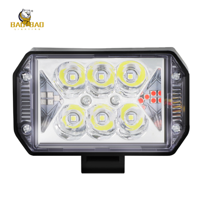 White Flash Blue Red Metal LED Headlight Motorcycle Fog Light