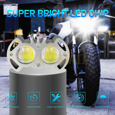 2 Bead White Yellow Falsh Aluminum Motorcycle Fog Light