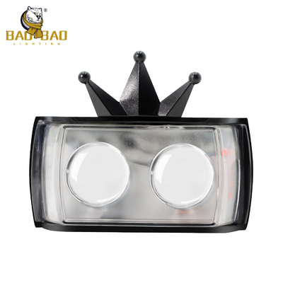 2 Bead Crown Plastic Metal RGB Flash Bike Decoration Fog Light