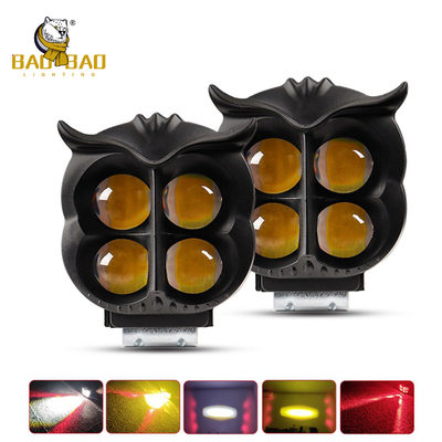 4 Beads Owl Shape Black Plastic White Yellow Available Fog Light