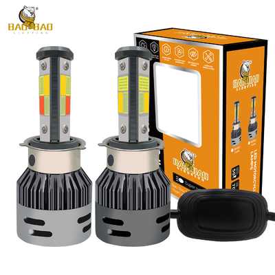 Blue White Yellow Flash Metal Lens Motorcycle Headlight LED Bulb