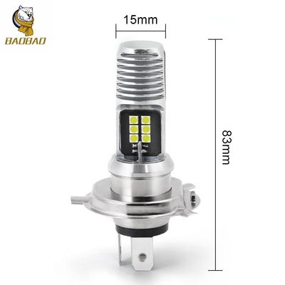 16W White Metal Bulb Mini Driving LED Light H4 BA20D Bike Headlight