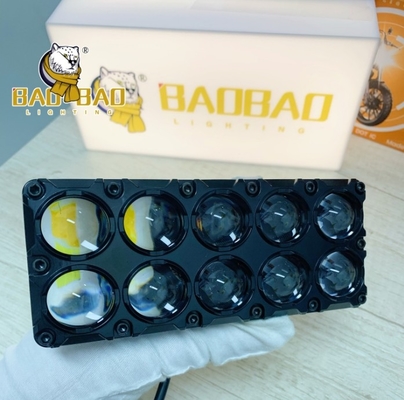 10 Beads Fog Light Aluminum RGB White Yellow Flash Dual Color Motorcycle Spare Part
