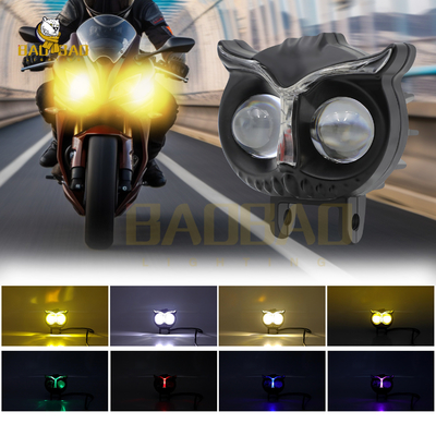 Owl Shape Aluminum White Yellow Dual Color Motorbike LED Fog Light