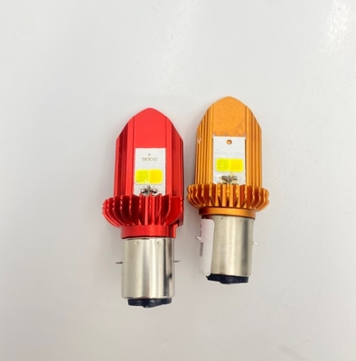 H4 Metal White Yellow Dual Color 2 Face With Coil Motorcycle LED Light Bulb