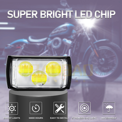 80V 3 Beads Metal Dual Color Flashing Red Blue Motorycylce LED Lucency Spotlight