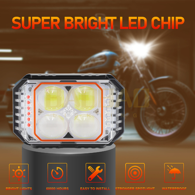 80V 4 Beads White Yellow Flashing Multi Color Metal Motorcycle LED Light