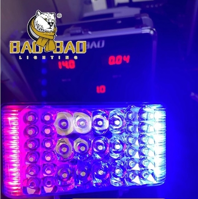 36 Bulb Iron Back White Red Blue Flash Police Light LED Headlights For CG For HAOJUE